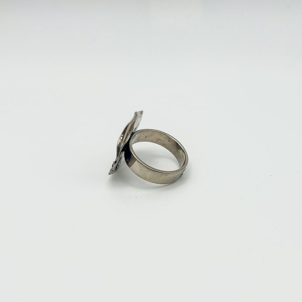 Fleur-De-Lis Coin 925 Sterling Silver Ring Size 8.75 - Picture 4 of 9